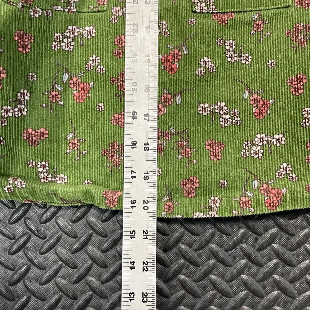 Btween Green Floral Pattern Corduroy Spring‎ Dress Girls Casual Wear Comfort 4T